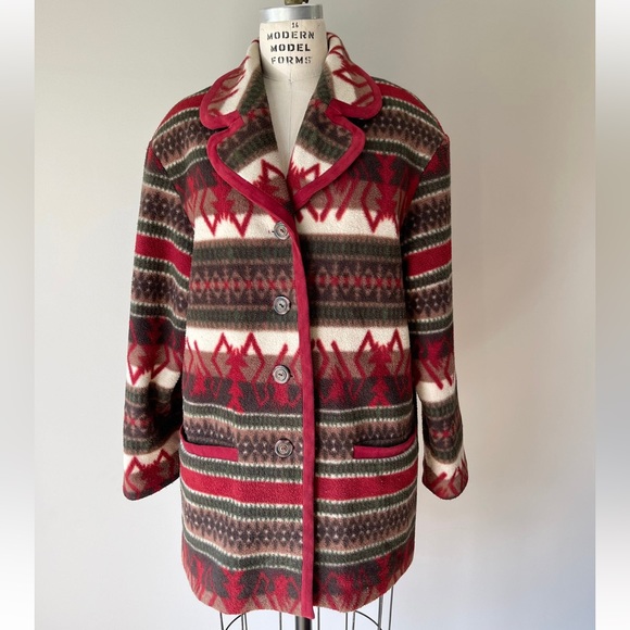 90’s southwestern fleece jacket / size 16 - Picture 2 of 10